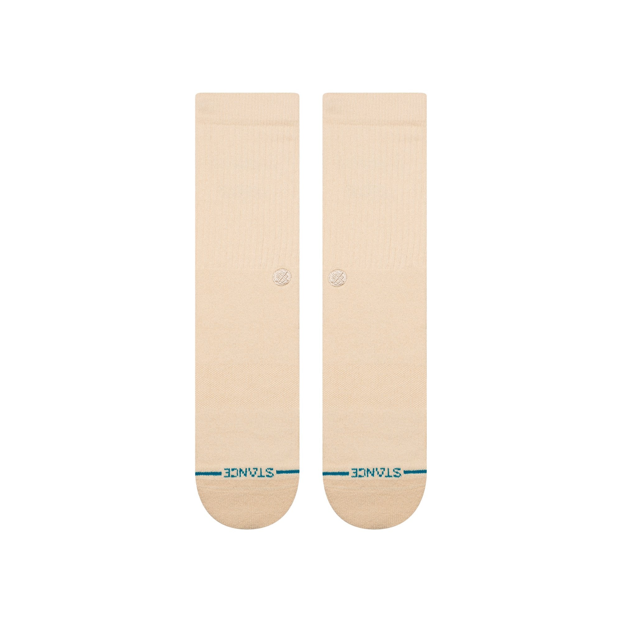 Tan stance butter blend crew socks with medium cushion