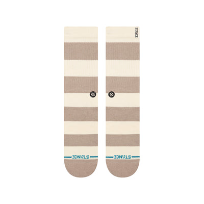 tan and brown striped butter blend men's stance crew socks