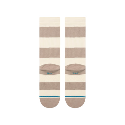 tan and brown striped butter blend men's stance crew socks