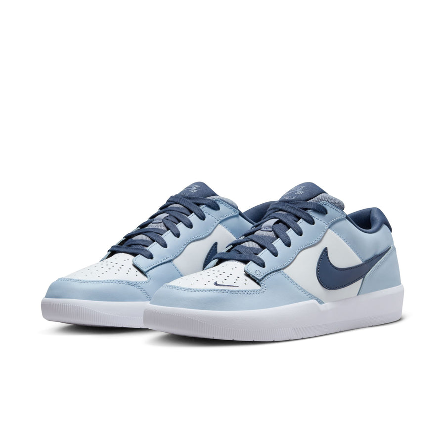 Light Blue and white Nike sb force 58 premium skateboard sneaker with Nike logo on a white background