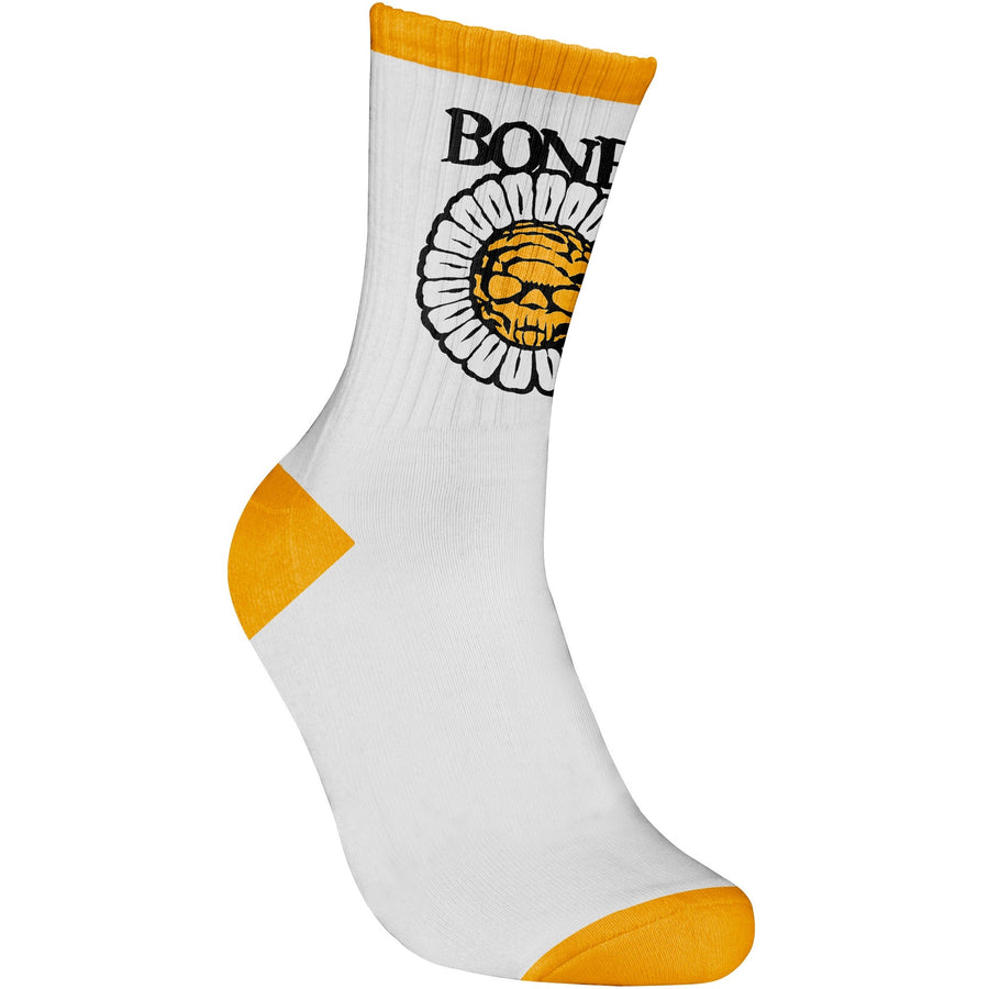 Bones Wheels Pushing Up Daisies Socks - White