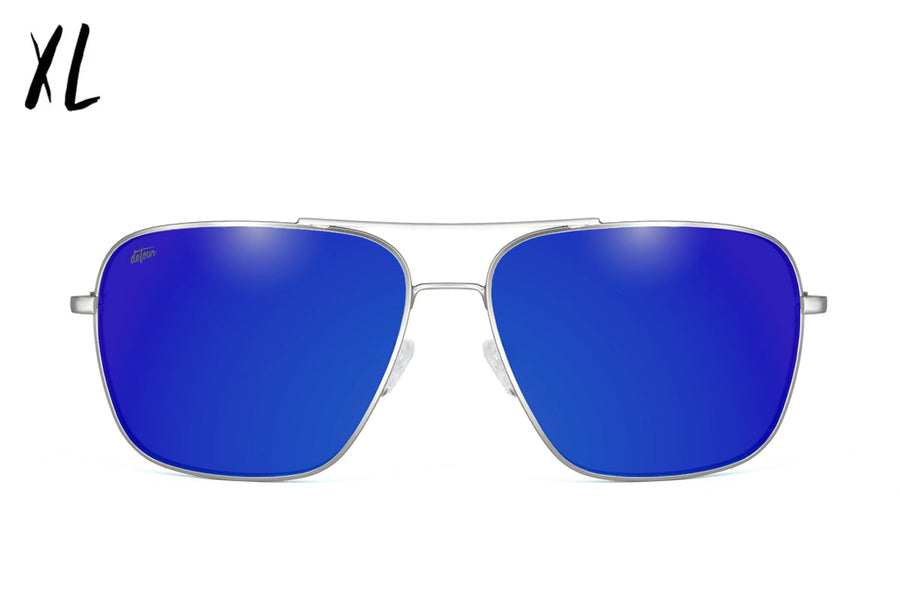Coastal XL - Matte Silver - Deep Blue Polarized