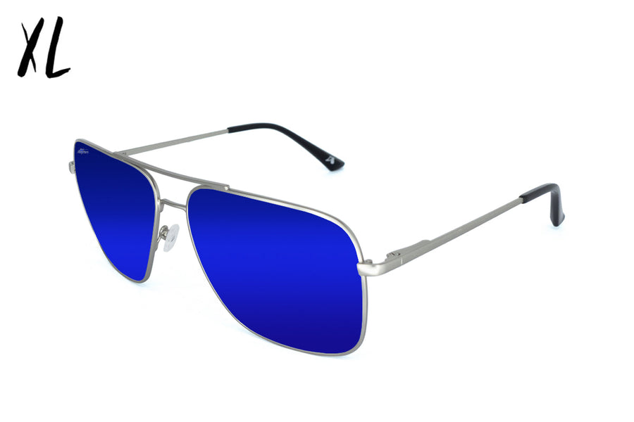 Coastal XL - Matte Silver - Deep Blue Polarized