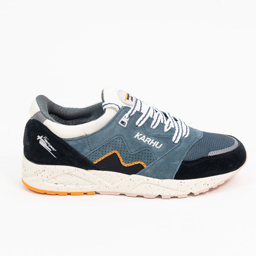 black and green karhu men's comfort shoe with orange detail