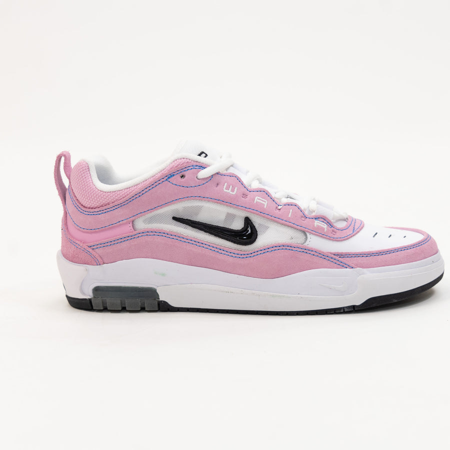 pink and white nike sb ishod wair air max 2 with white sole and blue contrast stitching
