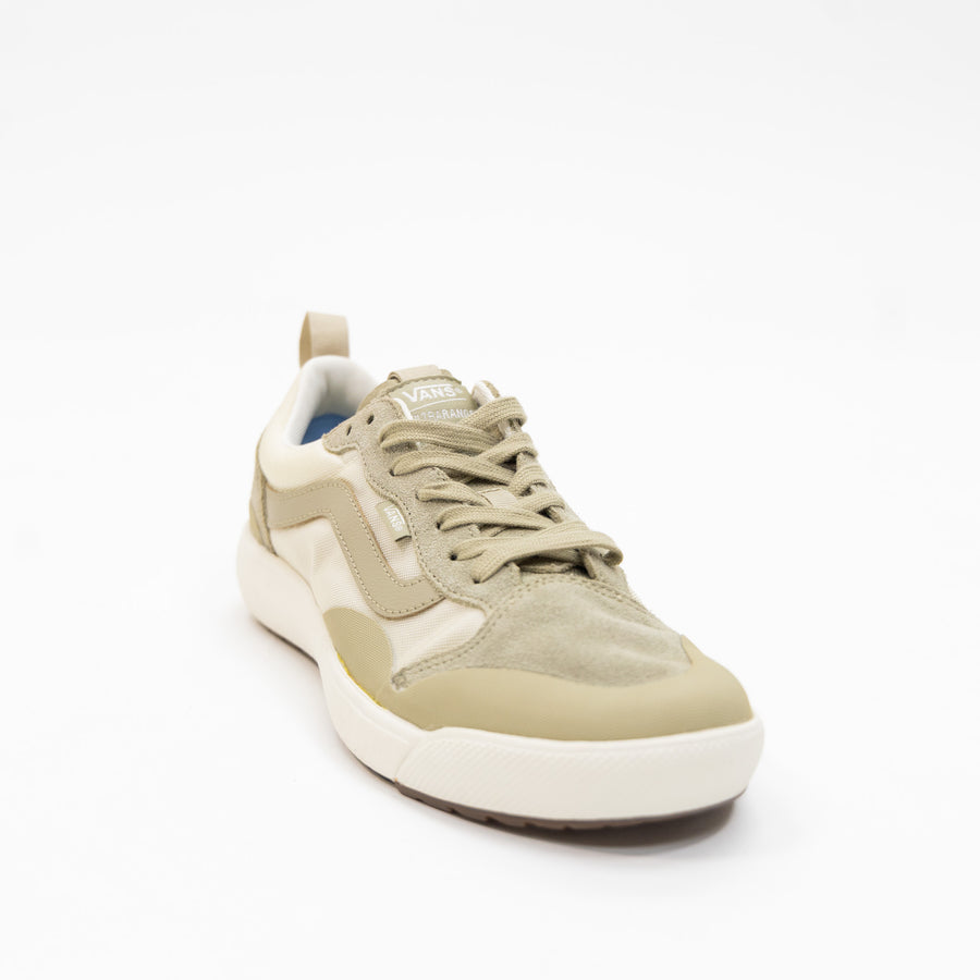 green and tan vans women's ultrarange comfort shoe with white sole
