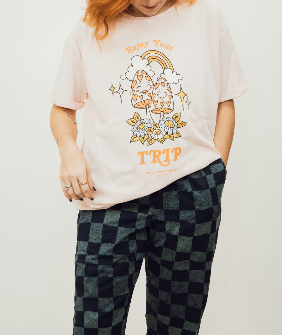 The Laundry Room Enjoy Your Trip Oversized Tee - Blush Pink