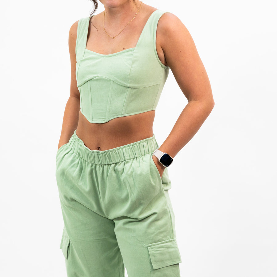 Baevely Bustier Corset Top - Green