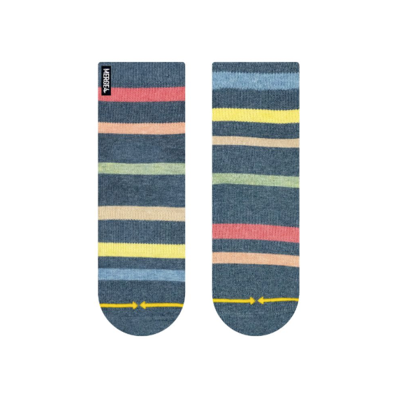rainbow colored striped men's quarter height sock from merge4