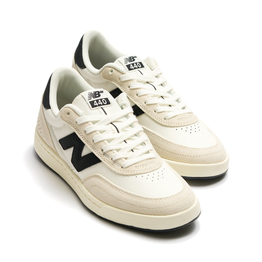 white new balance numeric 440v2 with black N logo and off white sole