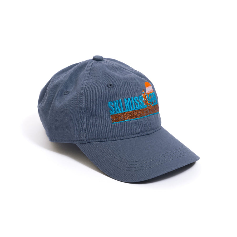 denim blue hat with light blue ski mississippi embroidered logo