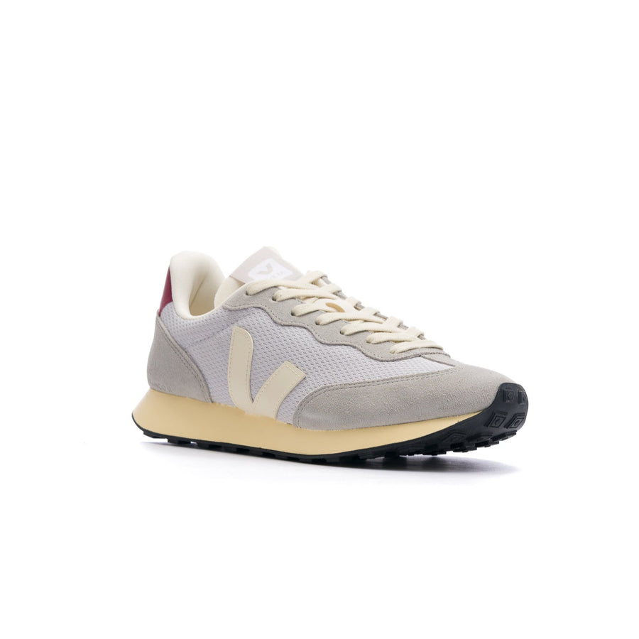 grey veja women's rio branco alveomesh with red detail, off white V and sole
