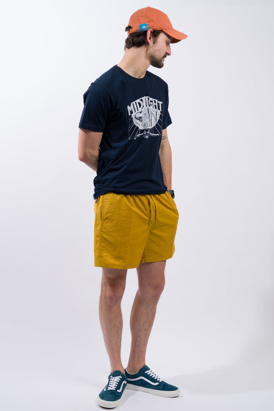 yellow vans elastic board shorts