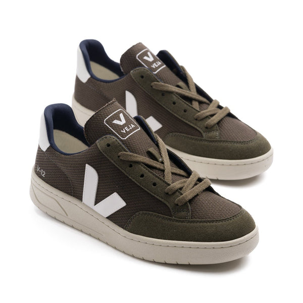 Veja V-12 Vegan B-Mesh Shoe - Olive/White - Swell-O-Phonic