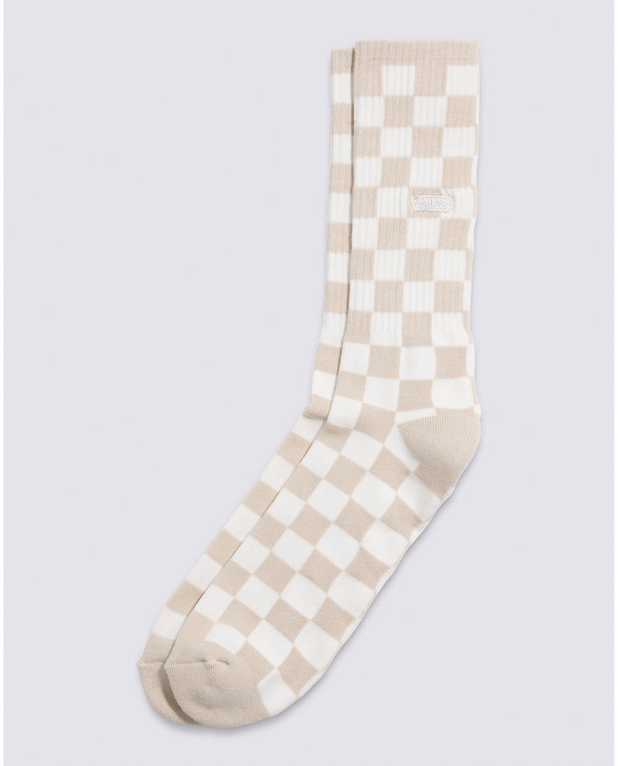grey brown and white women's and men's Vans Checkerboard Crew Sock