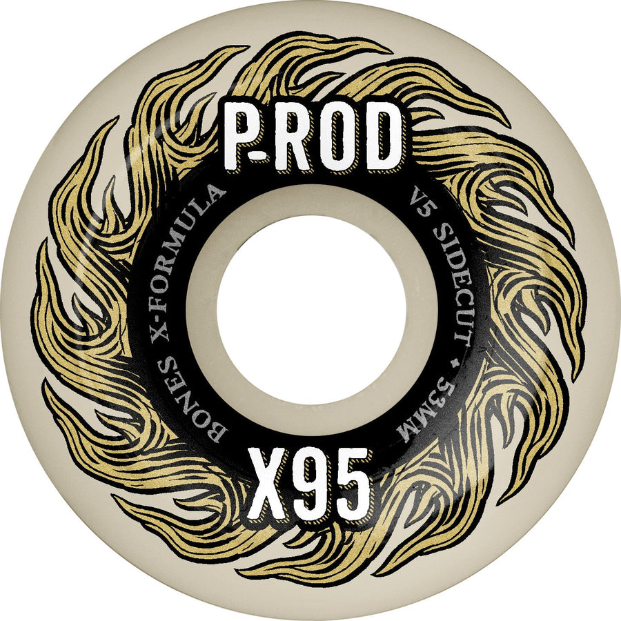 Bones X-Formula P-Rod Pro V5 Sidecut 53mm 95a Wheels - White (Set of 4)