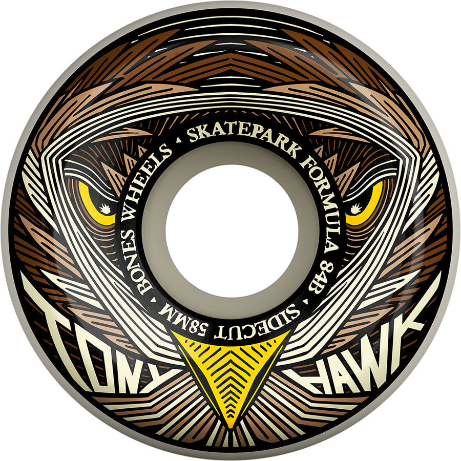 Bones SPF Hawk Night Hawk P5 Sidecut 58mm 104a Wheels - White (Set of 4)