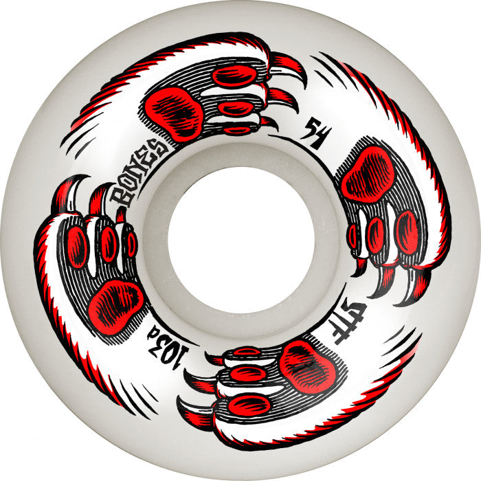 Bones STF Kitty Twister V5 Sidecut 54mm 103a Wheels - White (Set of 4)