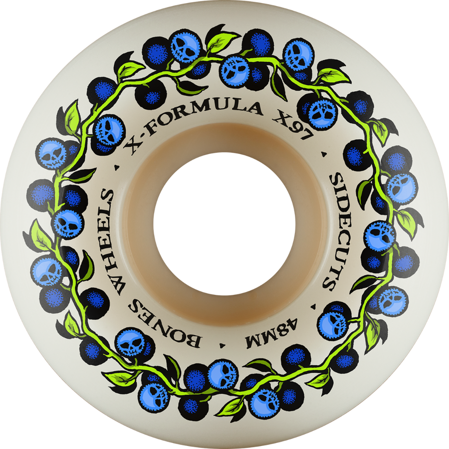 Bones X-Formula Skull Berries V5 Sidecut 48mm 97a Wheels - White (Set of 4)