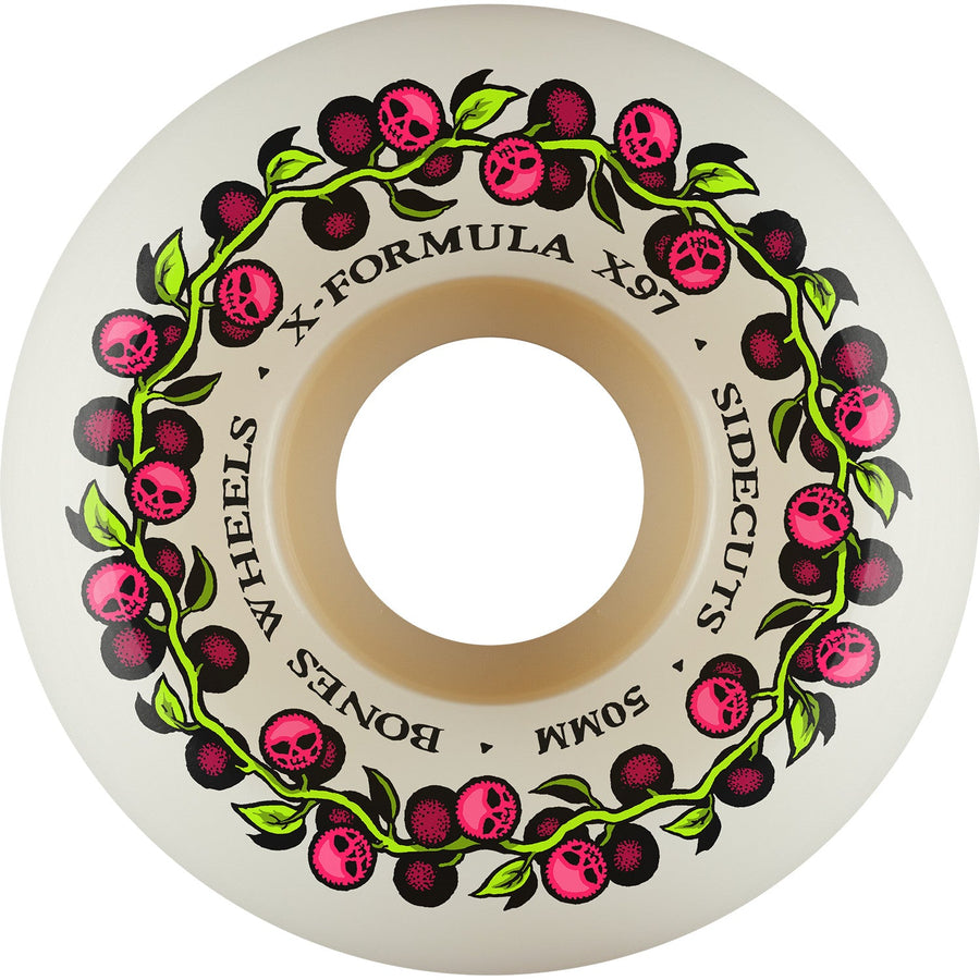Bones X-Formula Skull Berries V5 Sidecut 50mm 97a Wheels - White (Set of 4)