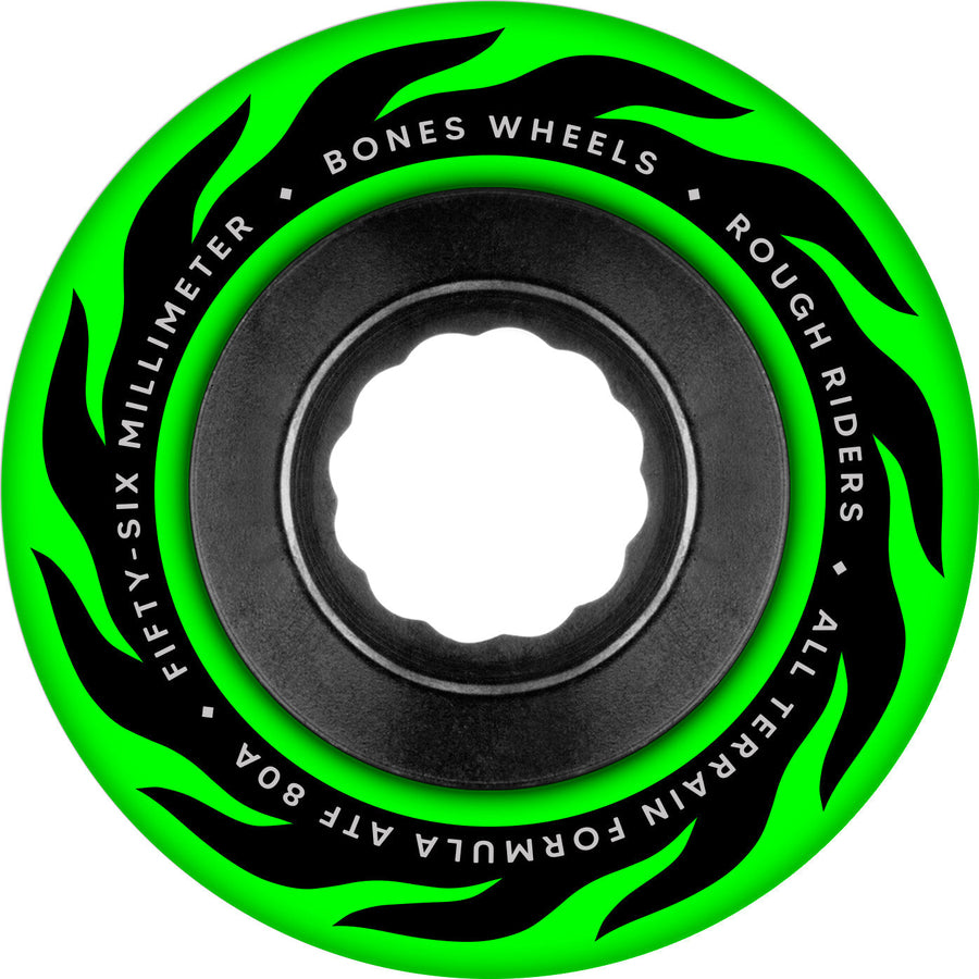 Bones ATF Rough Rider Eternal Flame 56mm 80a Wheels - Green (Set of 4)