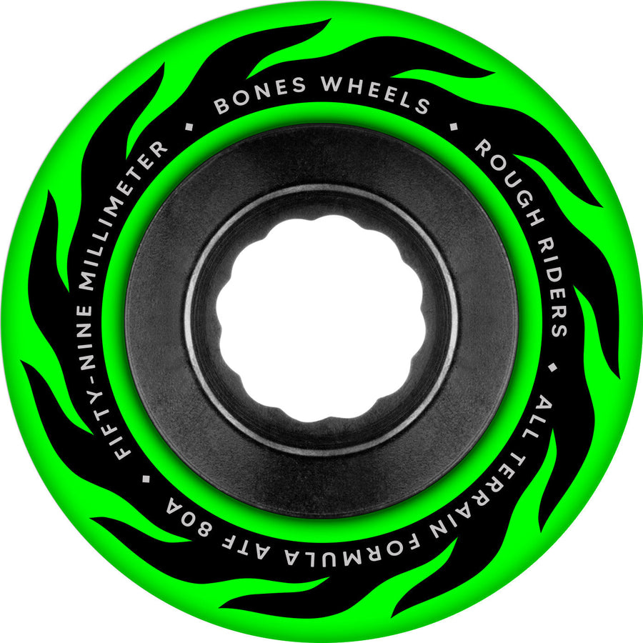 Bones ATF Rough Rider Eternal Flame 59mm 80a Wheels - Green (Set of 4)