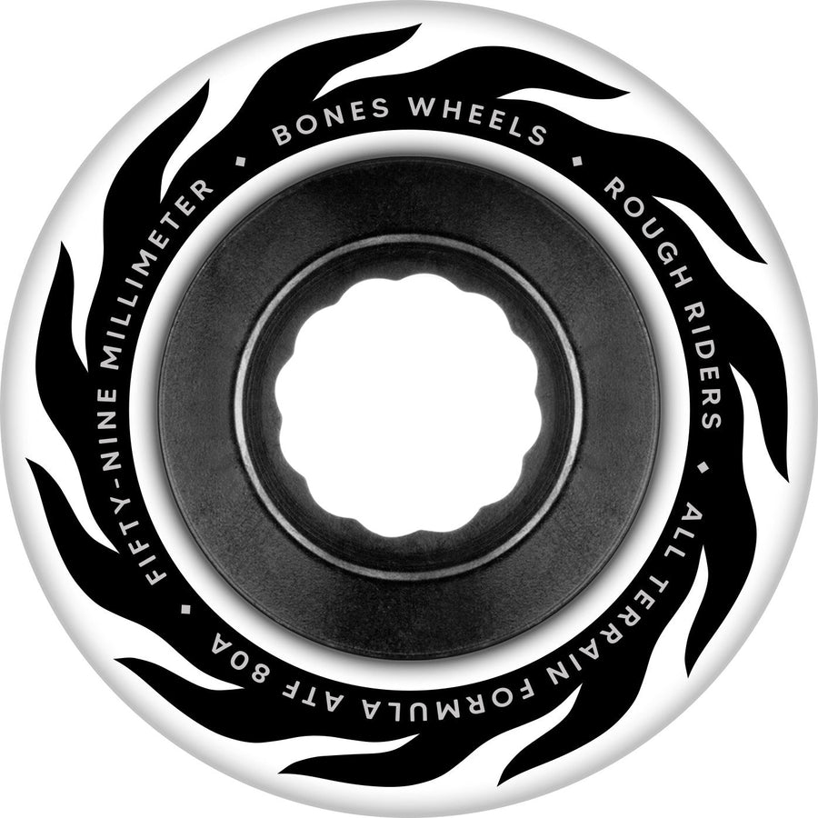 Bones ATF Rough Rider Eternal Flame 59mm 80a Wheels - White (Set of 4)