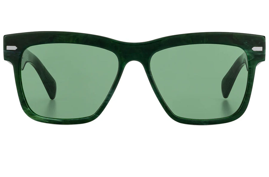 green optical grade sunglasses with green lenses