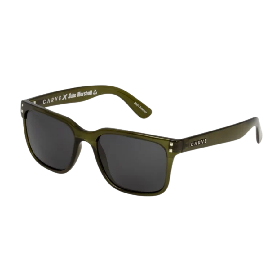 CARVE® Eyewear USA Rivals - Jake Marshall Recycled Crystal Forest Green with Gray Injected Polarized Lens sunglasses