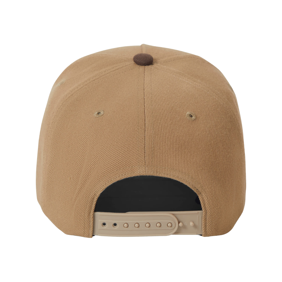two tone brown brixton linwood snapback hat