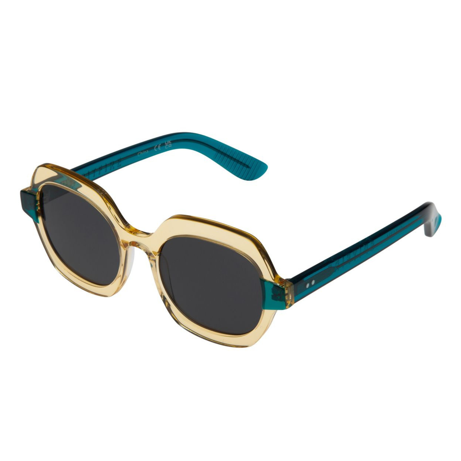 Spitfire cut 133 Sunglasses with beige frame and dark lenses on a white background