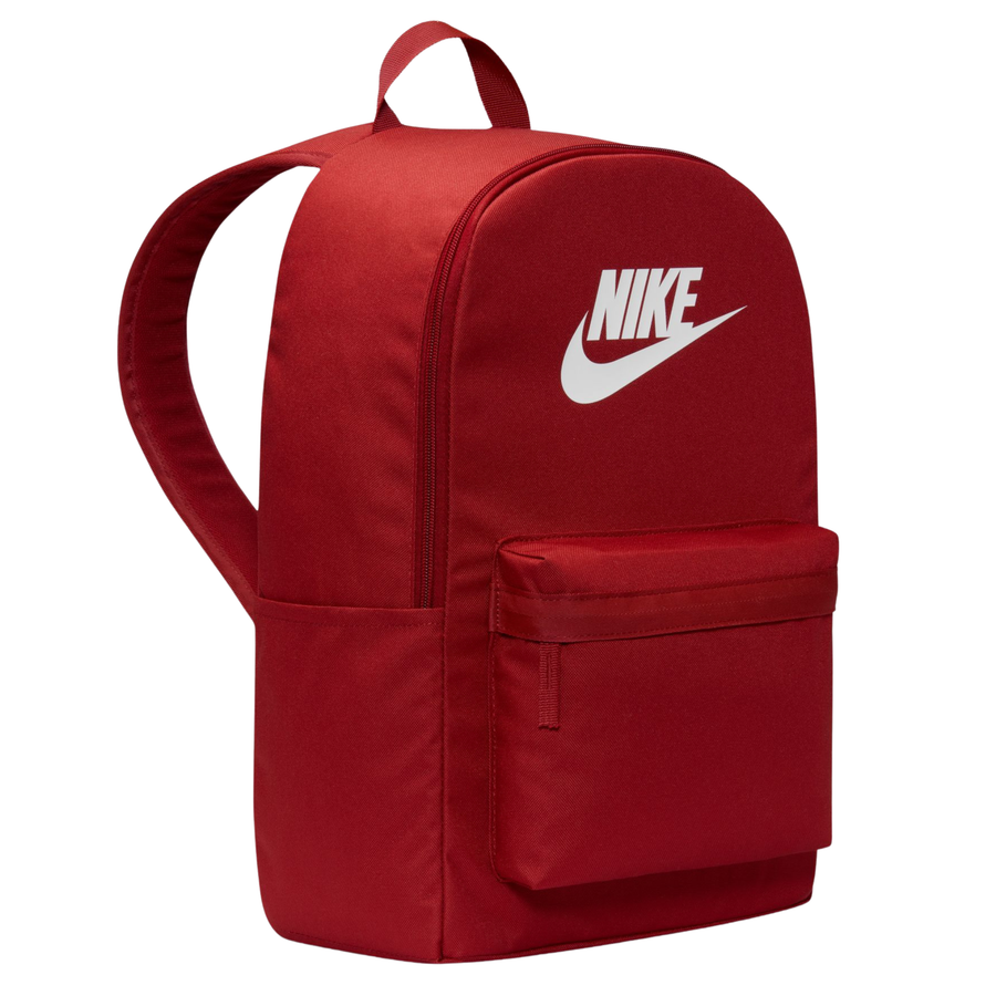 Red Nike backpack on a white background