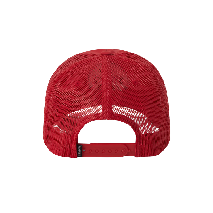 red brixton trucker hat