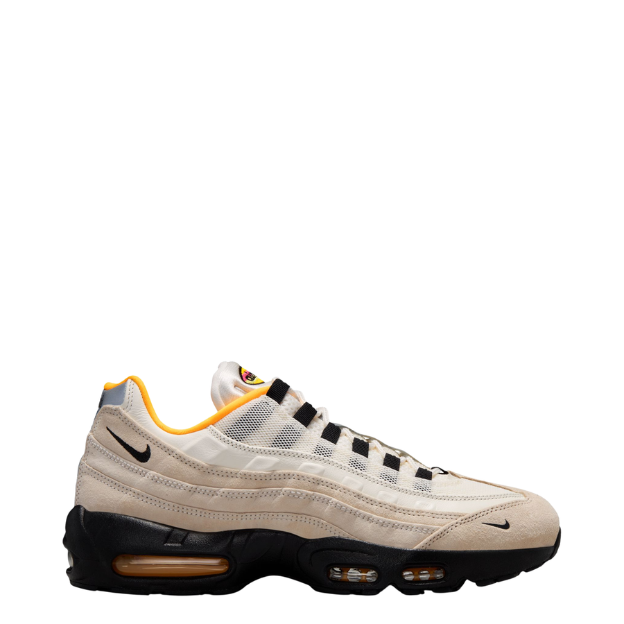 tan nike sb fc pack air max 95 club 58 with black sole and orange detail on a white background