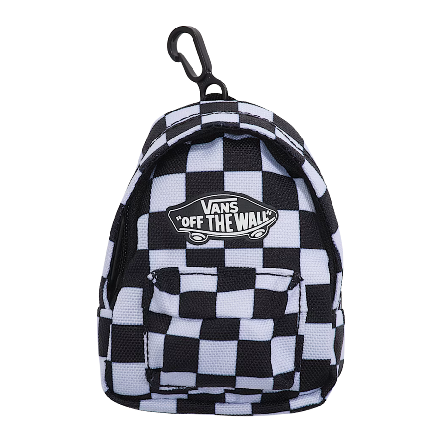 black and white checkerboard micro vans old skool bag charm