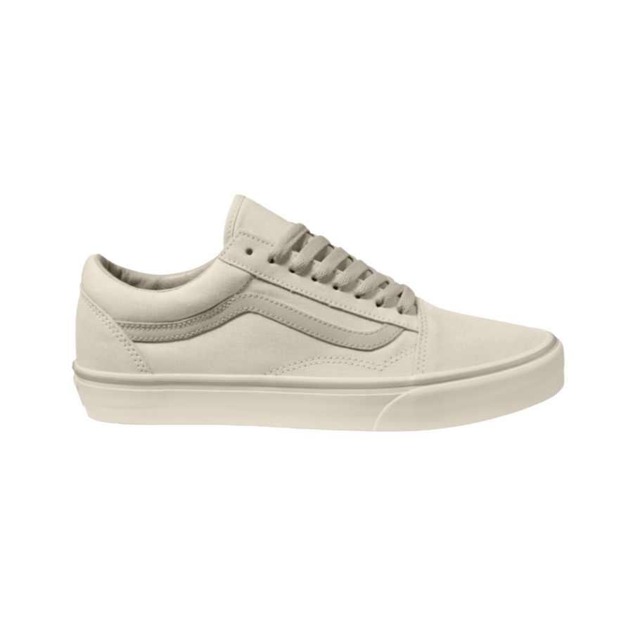 Beige vans women's old skool sneaker on a white background
