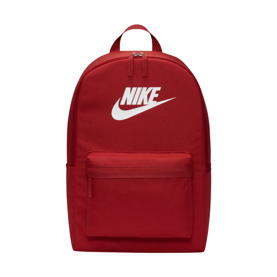 Red Nike backpack on a white background