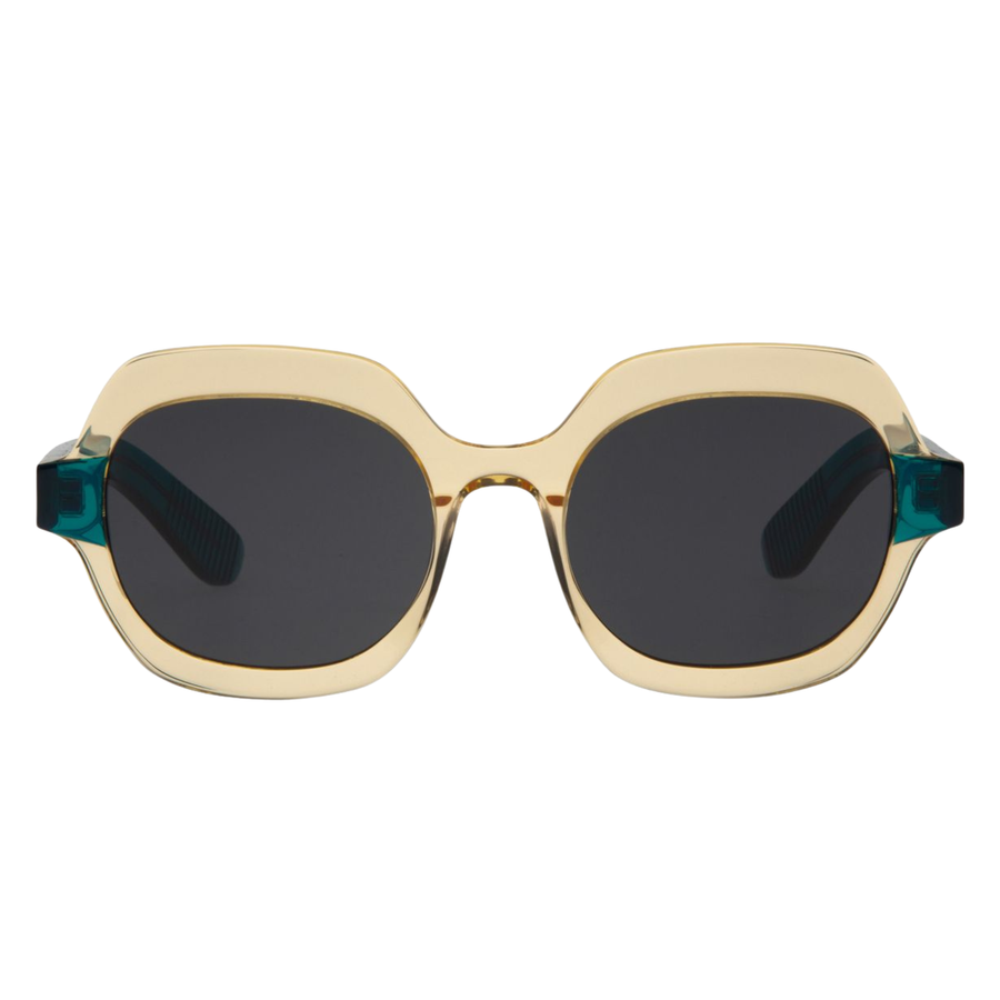 Spitfire cut 133 Sunglasses with beige frame and dark lenses on a white background