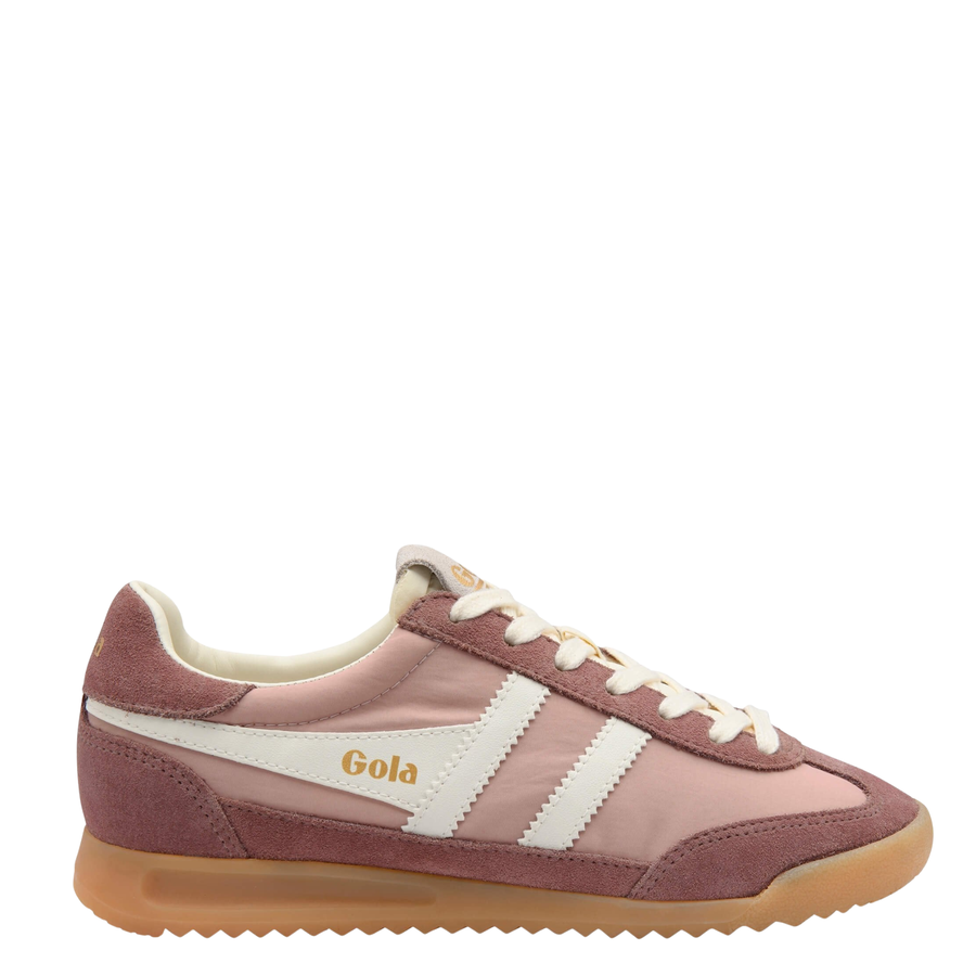 two tone pink gola firefly women's sneakers with a gum sole on white background