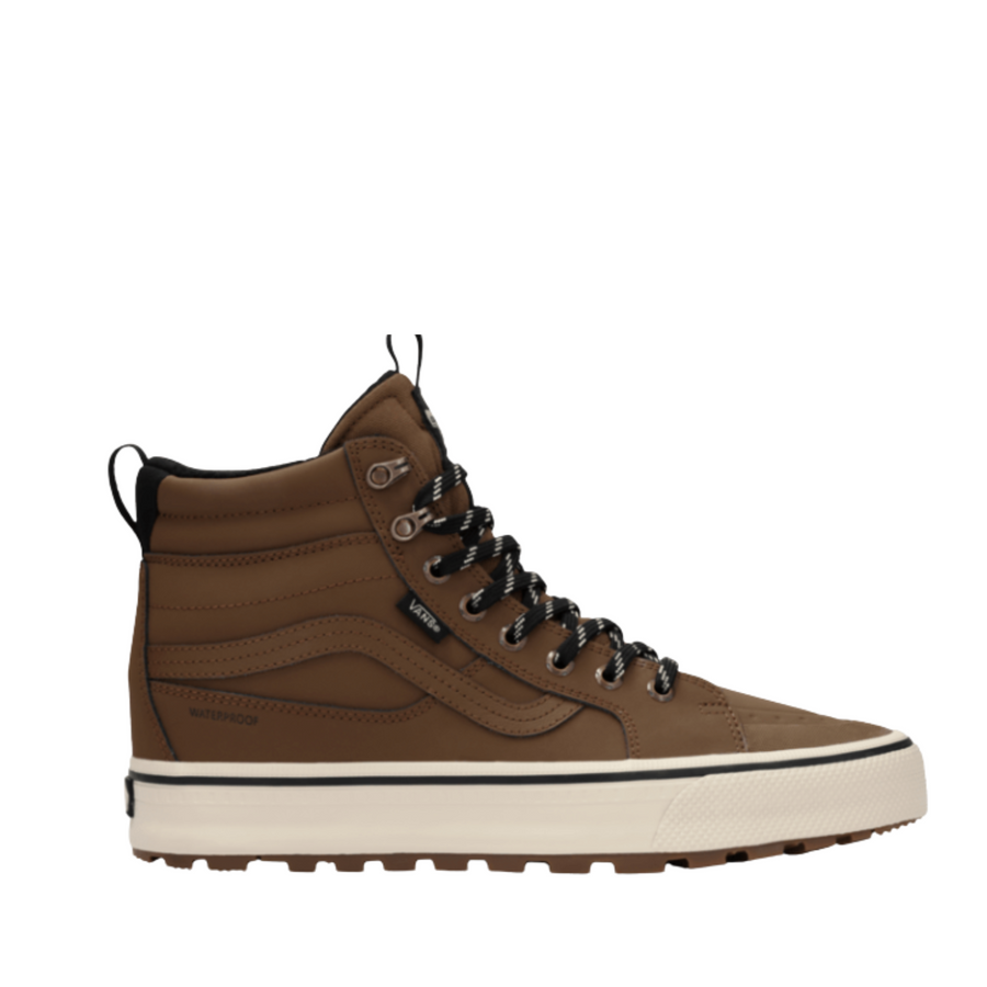 brown vans mte sk8-hi all weather high top men's shoe with off-white sole