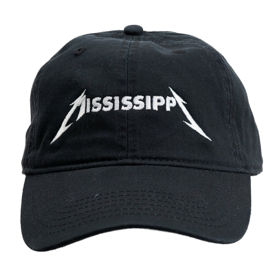 Embroidered Hat with  Mississippi in the Metallica font