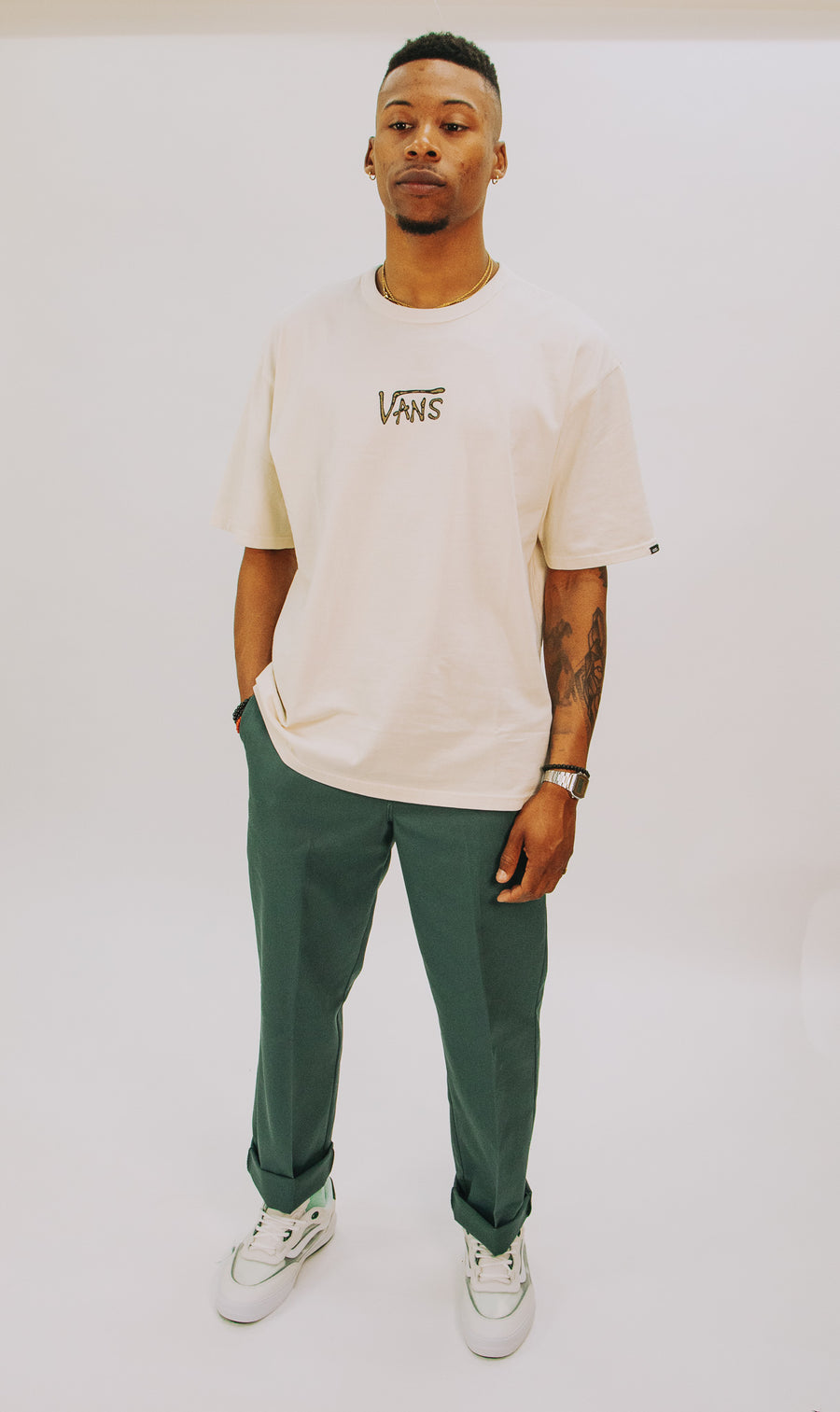 green twill regular fit skateboarding dickies men's pants