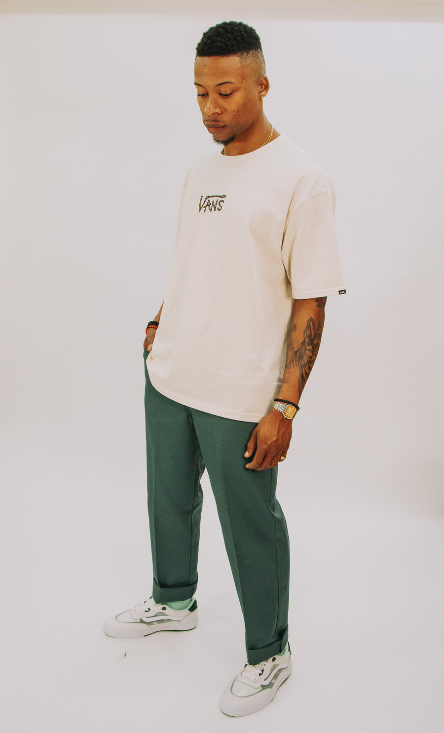 green twill regular fit skateboarding dickies men's pants