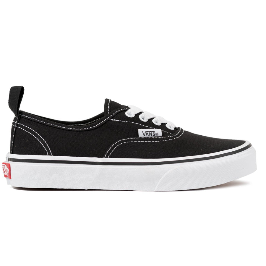 black and white vans kids elastic authentic shoe