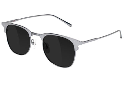 silver glassy coors light colab sunglasses with black lenses