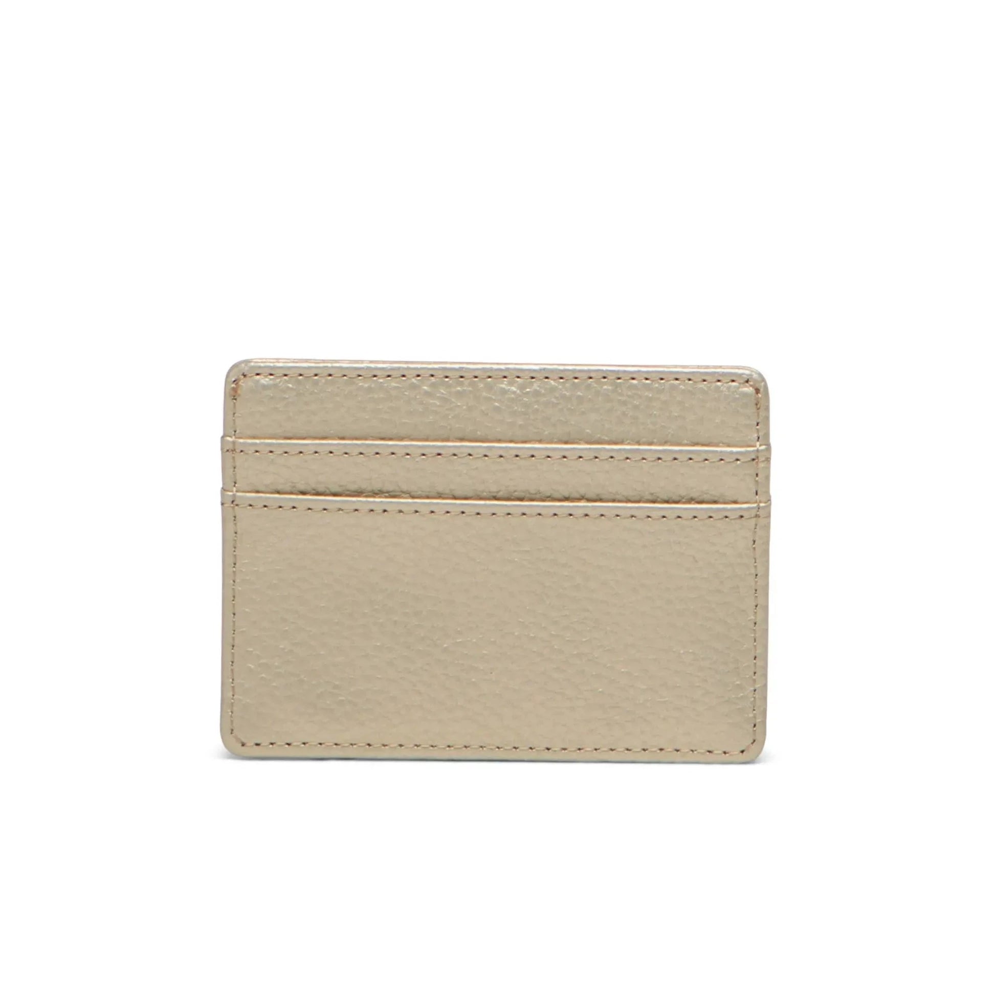 gold vegan leather front pocket card wallet by herschel