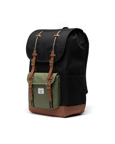 Herschel Little America Backpack - Black/Four Leaf Clover/Saddle Brown