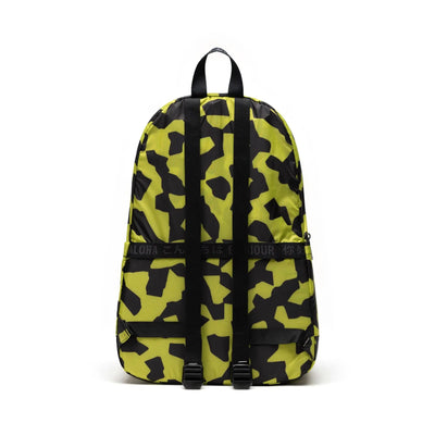 yellow and black patterned herschel packable rome backpack