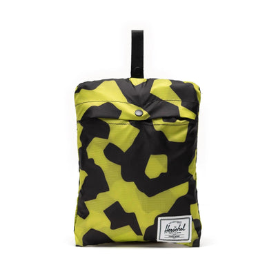 yellow and black patterned herschel packable rome backpack
