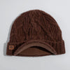 Coal Headwear The Yukon Cable Knit Wool Brim Beanie - Light Brown